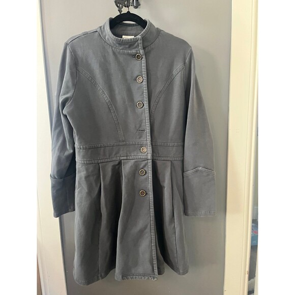 Matilda Jane Onyx Coat Secret Fields Mom Women’s Jacket Grey Military Sz large - Picture 1 of 3